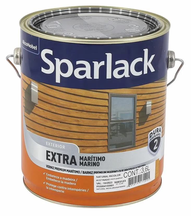 Verniz Premium Extra Marítimo Acetinado Natural Incolor 3,6L Sparlack