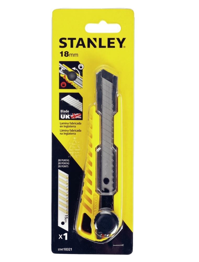 Estilete Profissional Retrátil c/ Botão Giratório 18mm Stanley