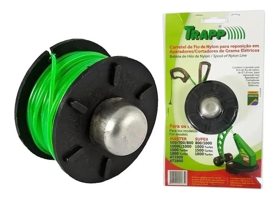 Carretel Fio de Nylon Master p/ Cortador De Grama 1,8mm x 8m Trapp