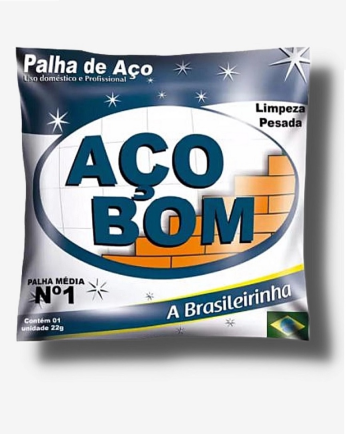 Palha de Aço Média Número 1 Aço Bom