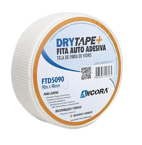 Fita Drywall Telada de Fibra de Vidro Drytape 48mm x 45m Ancora