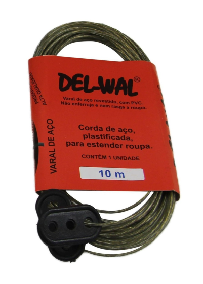 Varal de Aço Revestido Multiuso 10m Super Resistente Del-Wal