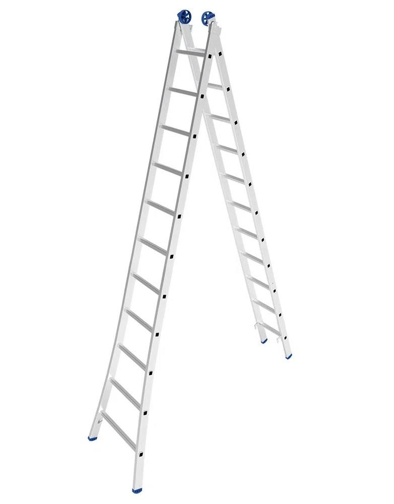 Escada de Alumínio Extensiva Profissional 2 x 11 Degraus 5,6m MOR