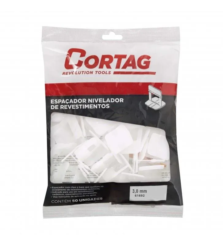 Espaçador Nivelador Tradicional p/ Piso 3,0mm c/ 50 pçs Cortag