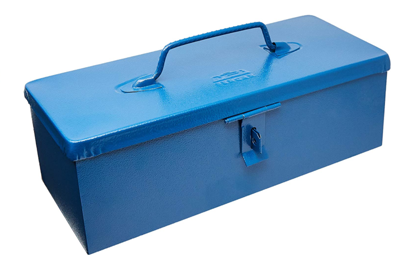Caixa Ferramentas De Ferro Tipo Baú 40cm c/ Estojo e Fecho p/ Cadeado