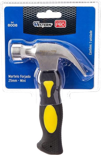 Mini Martelo Forjado Cabo Em Fibra Preto 25mm Western