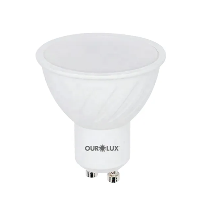 Lâmpada Super LED Dicróica GU10 7W Bivolt Amarela 2700K Ourolux