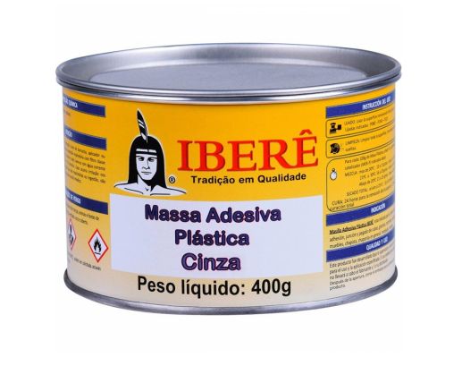 Massa Adesiva Plástica Cinza 400g c/ Catalizador Iberê
