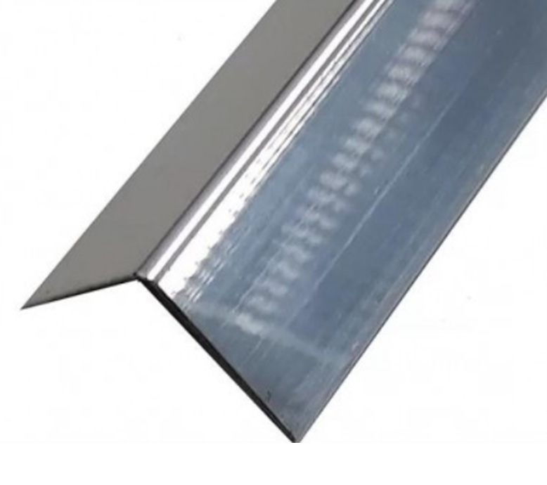 Cantoneira Tipo L Sobrepor Abas Iguais para Parede Alumínio Cromado Natural Polido 3m x 1/2" (1,27cm) Metalkit