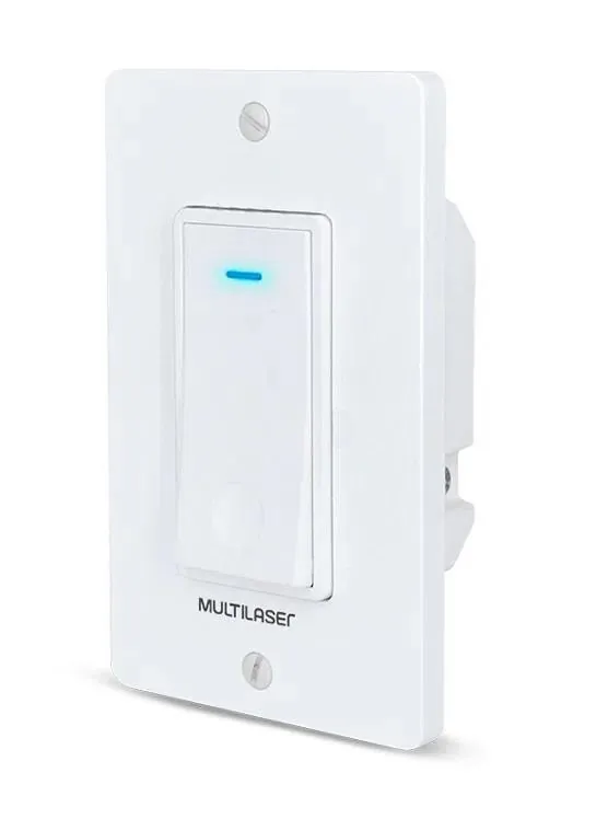 Conjunto Interruptor Inteligente 4x2 1 Tecla Wifi Branco Multilaser