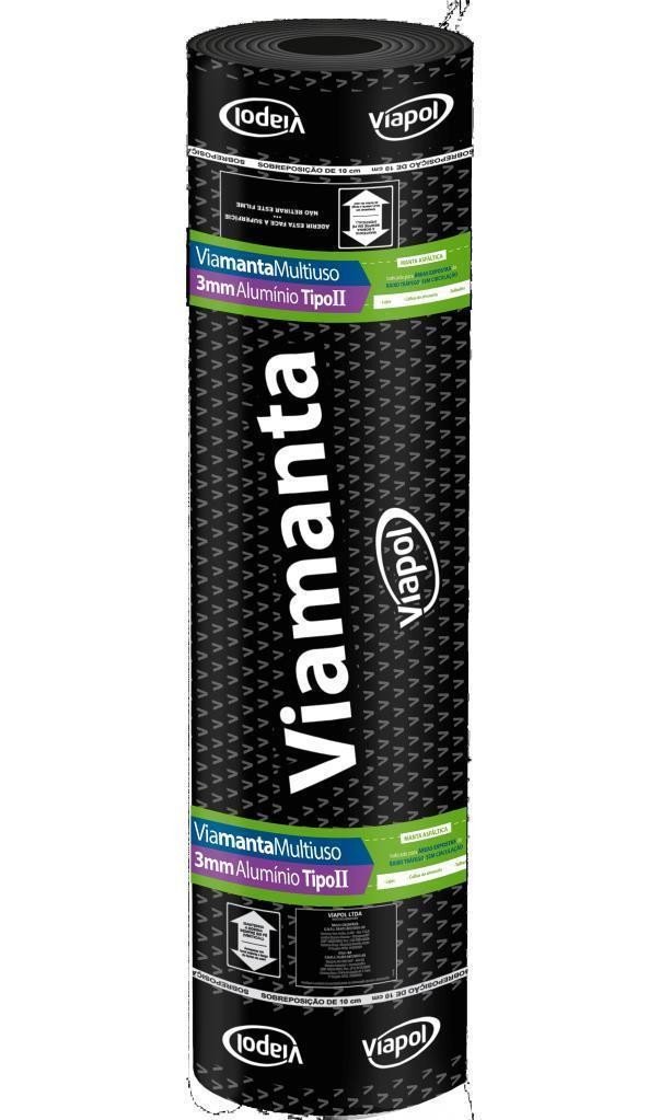 Manta Asfáltica Viamanta Multiuso Alumínio 3mm Rolo 10m Viapol