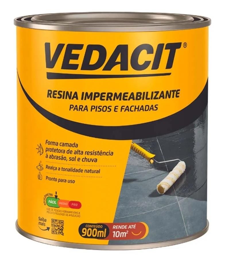 Resina Impermeabilizante p/ Pisos e Fachadas 900ml Vedacil Vedacit