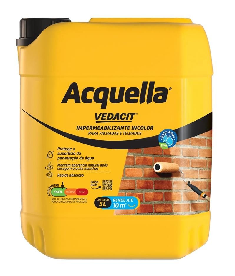 Impermeabilizante Silicone Base de Água Acquella Bombona 5Ll Vedacit