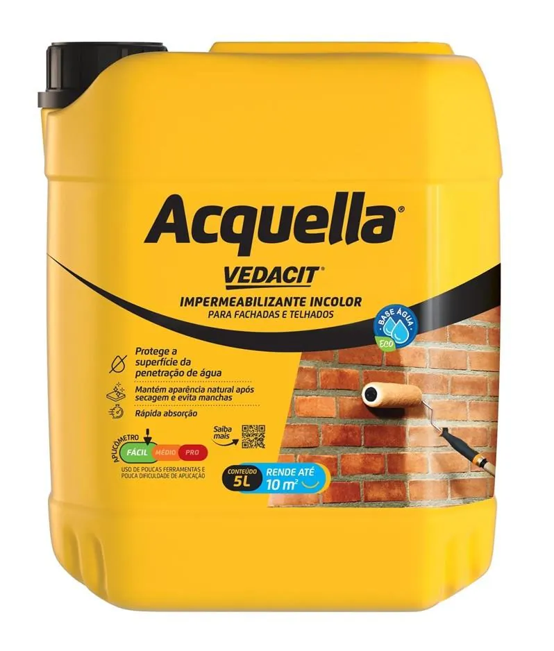 Impermeabilizante Silicone Base de Água Acquella Bombona 5Ll Vedacit