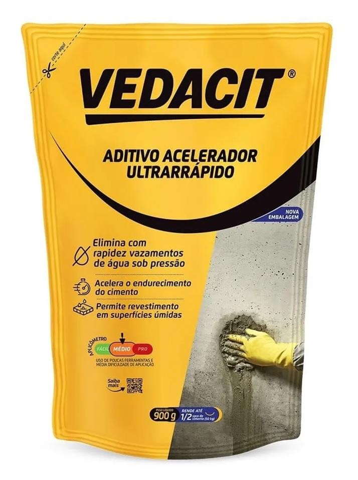 Aditivo Acelerador Ultra Rápido p/ Concreto e Argamassa 900ml Vedacit
