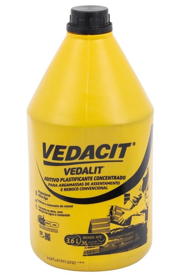 Aditivo Plastificante Concentrado p/ Reboco Vedalit 3,6L Vedacit
