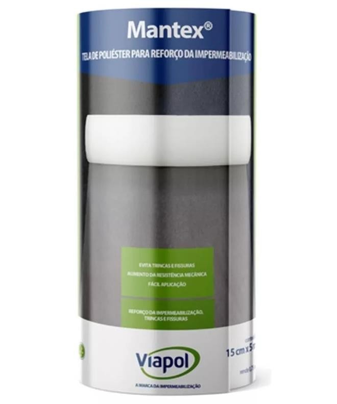 Tela Poliéster Resinado p/ Impermeabilização 15cm x 5m Mantex Viapol