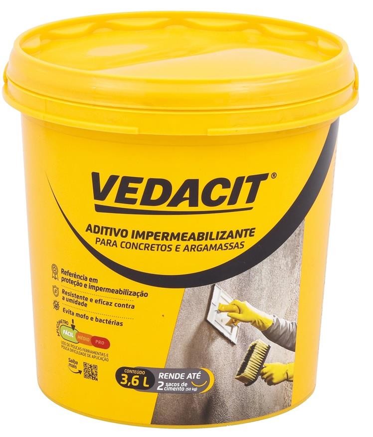 Aditivo Impermeabilizante p/ Concreto e Argamassa 3,6kg Vedacit