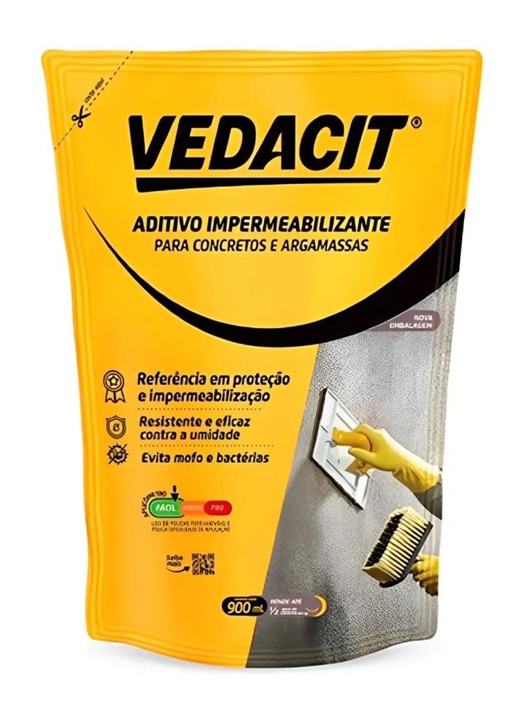 Aditivo Impermeabilizante p/ Concreto e Argamassa 900ml Vedacit