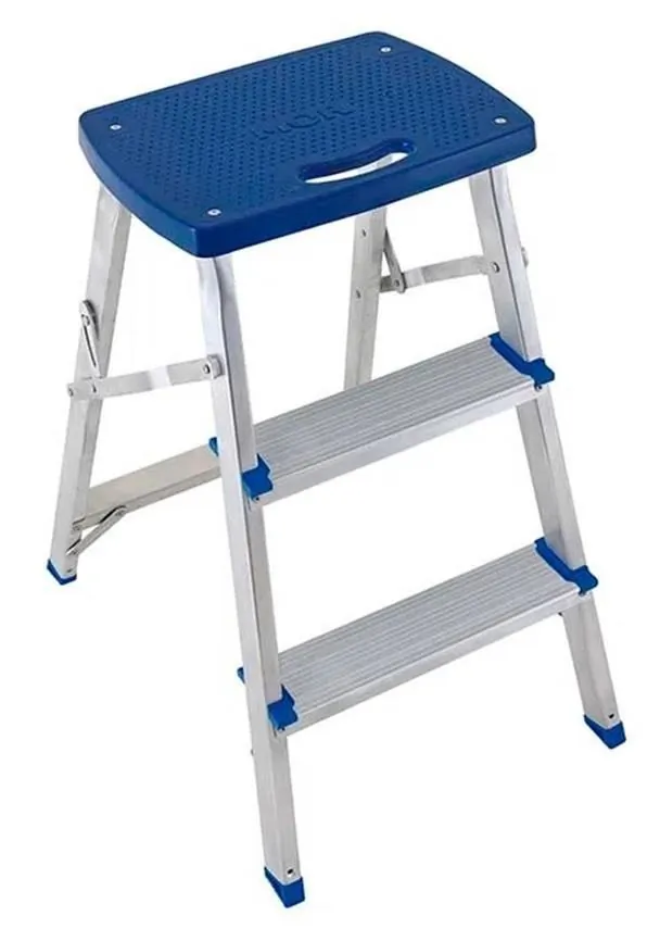 Escada Doméstica Banqueta Alumínio 3 Degraus MOR