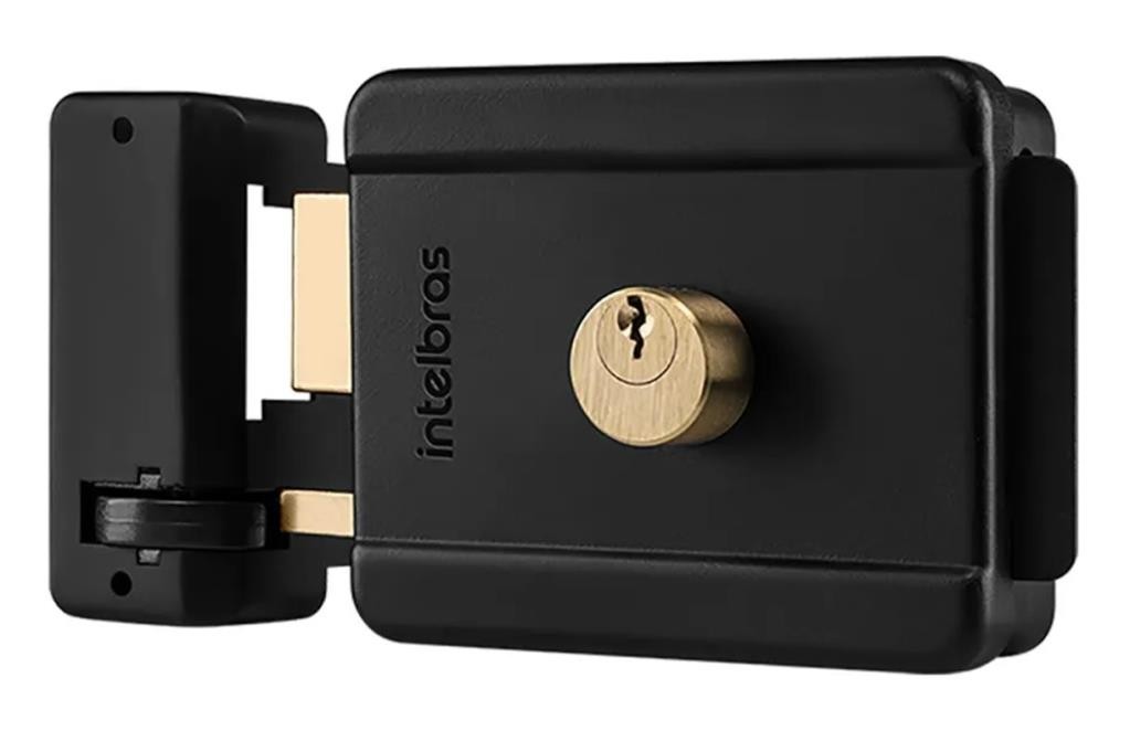 Fechadura Elétrica Sobrepor Preto FX500 Intelbras