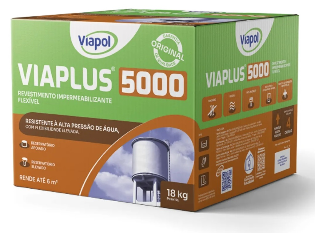 Argamassa Polimérica Flexível Viaplus 5000 Componente A+B 18Kg Viapol