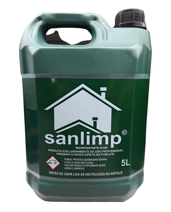 Limpa Pedras Desincrustante Ácido p/ Limpeza Pesada 5L Sanlimp