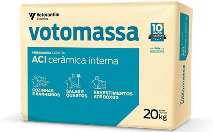 Argamassa Flexível Comum AC1 Cinza 20Kg Votomassa Votoran