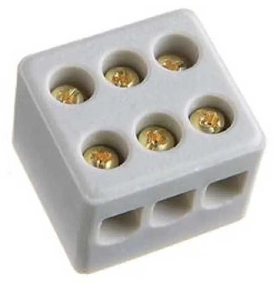 Conector Cerâmico Porcelana Tripolar P/ Chuveiro Interneed