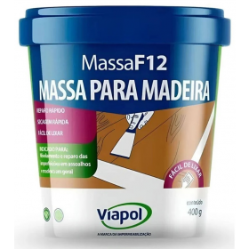 Massa para Madeira F12 Branca 400g Viapol
