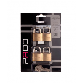 Cadeado Mesmo Segredo e Chave com 04 peças 25mm Pado