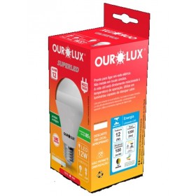 Lâmpada Super LED Ouro 12W Bivolt Branca Fria 6500K Ourolux