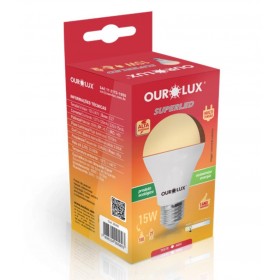 Lâmpada Super LED Alta Potência Ouro 15W Bivolt Amarela 3000K Ourolux