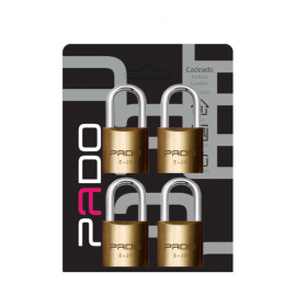 Cadeado Mesmo Segredo e Chave com 04 peças 20mm Pado