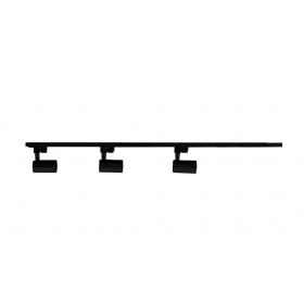 Kit Trilho Eletrificado 1m c/ 03 Spots LED 10W 3000K Bivolt Preto Ourolux