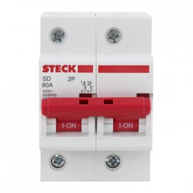 Disjuntor Bipolar DIN Curva C 80A Steck