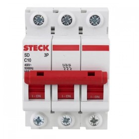 Disjuntor Tripolar DIN Curva C 10A Steck