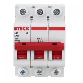 Disjuntor Tripolar DIN Curva C 10A Steck