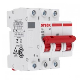 Disjuntor Tripolar DIN Curva C 20A Steck