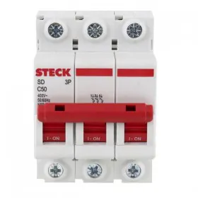 Disjuntor Tripolar DIN Curva C 50A Steck