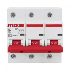 Disjuntor Tripolar DIN Curva C 80A Steck