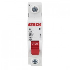 Disjuntor Unipolar DIN Curva C 25A Steck