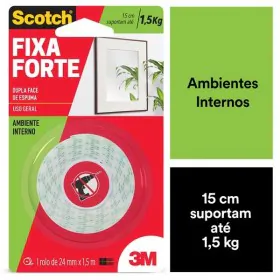 Fita Dupla Face Fixa Forte Espuma 24mm x 1,5m Scotch 3M