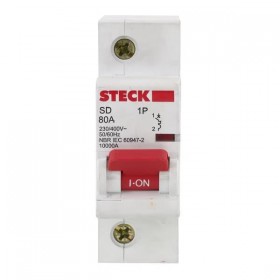 Disjuntor Unipolar DIN Curva C 80A Steck