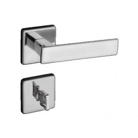 Fechadura P/ Porta de Banheiro Cromada 40mm Roseta Quadra Pado