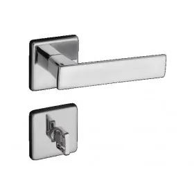 Fechadura P/ Porta de Banheiro Cromada 40mm Roseta Quadra Pado