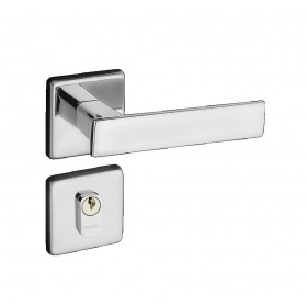 Fechadura P/ Porta de Entrada Cromada 40mm Roseta Quadra 701 Pado