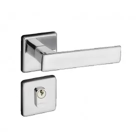 Fechadura P/ Porta de Entrada Cromada 40mm Roseta Quadra 701 Pado