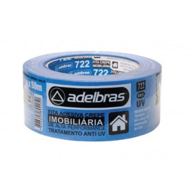 Fita Crepe Imobiliária Azul Anti-UV 48mm x 50m Adelbras