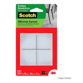 Feltro Protetor Sintético Quadrado Branco Extra G c/ 4 peças 3M Command